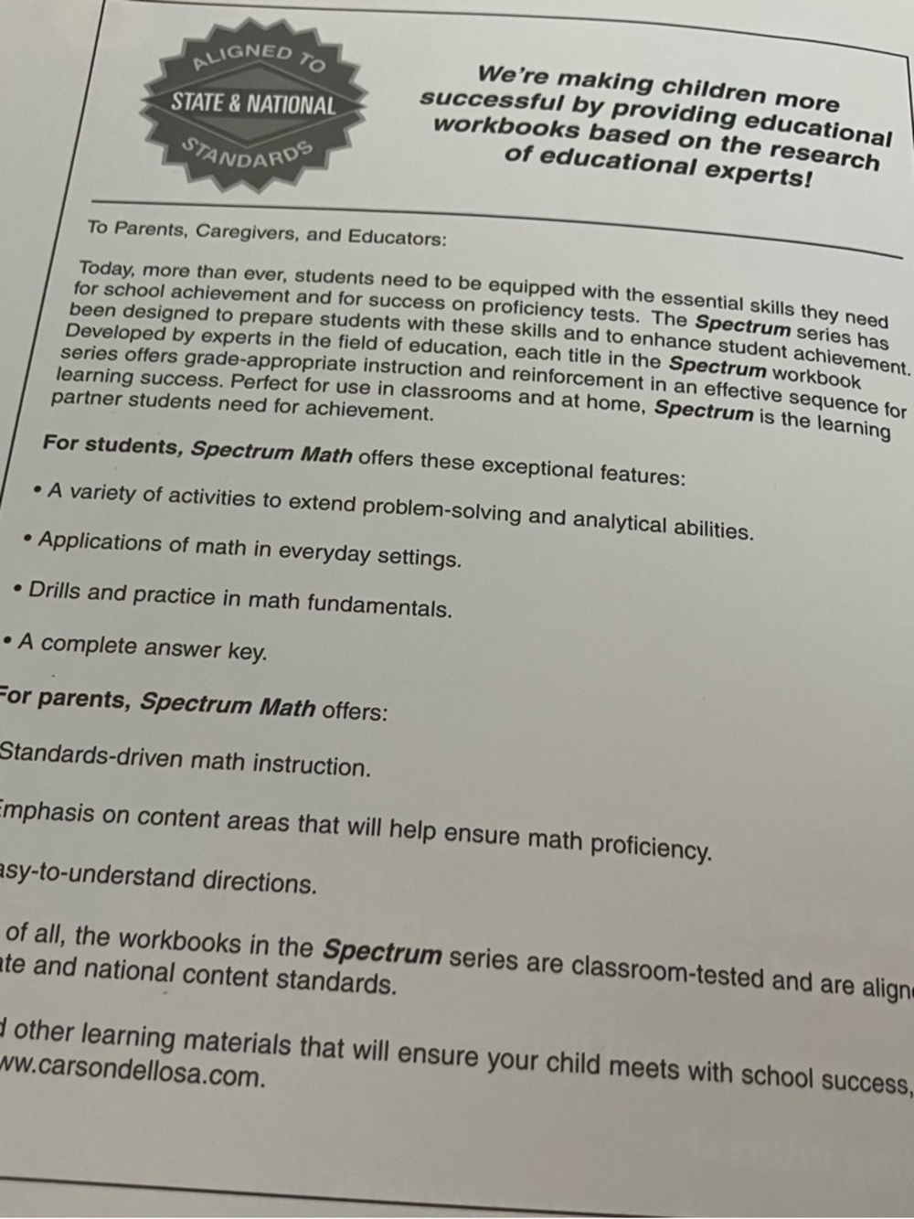 Spectrum Math Learning Workbook 8th Grade with Answer Key & Certificate - Picture 8 of 8